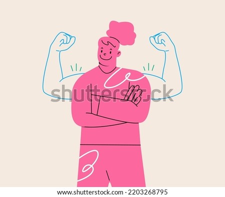 Woman power, woman self confidence, high esteem concept. Colorful vector illustration
 Royalty-Free Stock Photo #2203268795