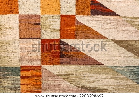 Retro carpet texture with hand-made geometric pattern