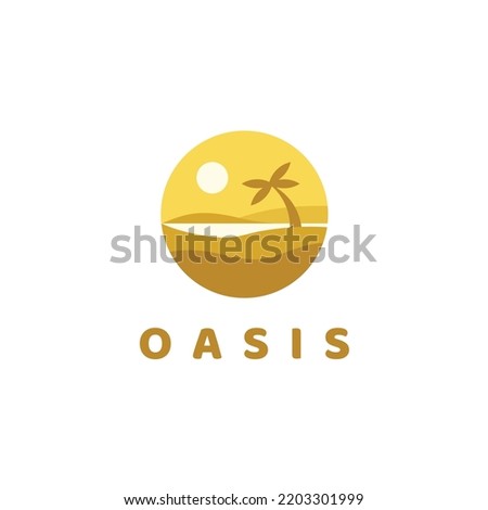 hand drawn oasis logo design Royalty-Free Stock Photo #2203301999