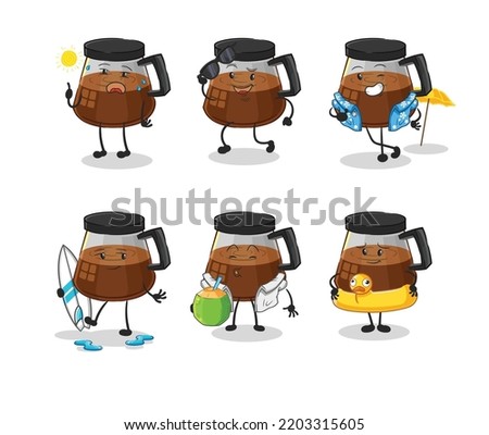 coffee machine holiday character. cartoon mascot vector