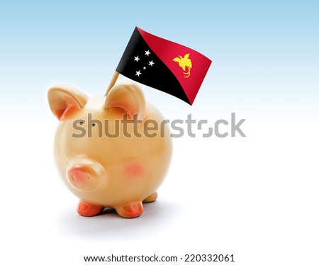 Piggy bank with national flag of Papua New Guinea