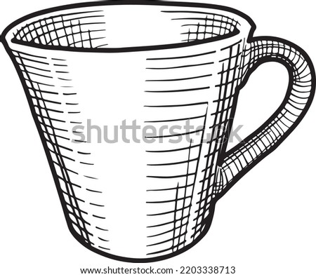 Black and white line illustration of a cup.