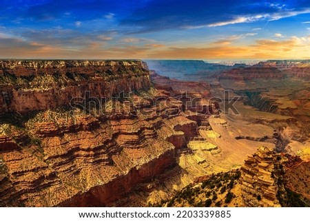 Grand Canyon National Park at amazing, dramatic sunset, Arizona, USA Royalty-Free Stock Photo #2203339885