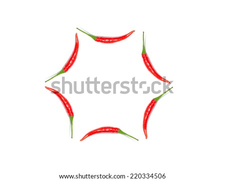 red chile pepper as geometric shapes isolated on white 