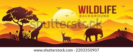 Abstract banner vector with wildlife design concept