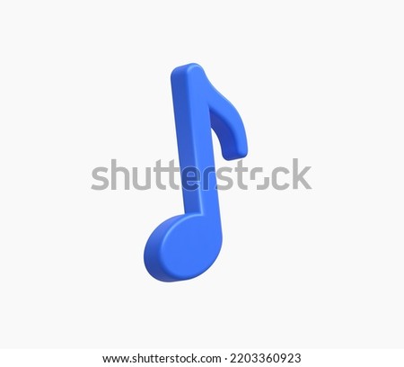 3d Realistic Music note vector illustration.