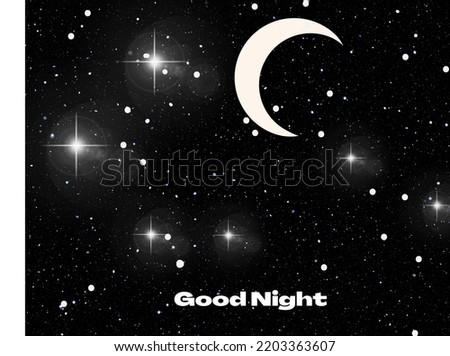 good night sweet moon and twinkle stars with black background Royalty-Free Stock Photo #2203363607