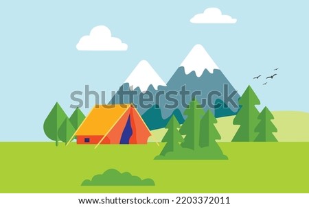 Natural scenery illustration
illustration of camping site
