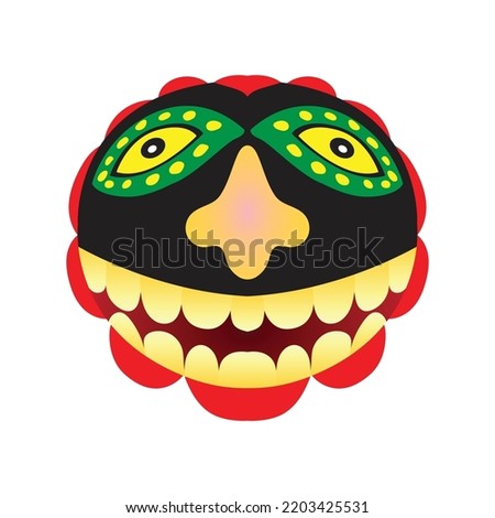 Sri lanka traditional devil face, demon head vector illustration