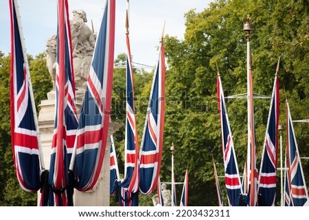 Union Jack flags along The Mall in central London