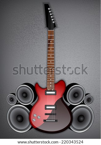 Background with electric guitar and dinamycs. EPS10 vector