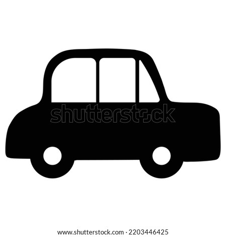 Car vector illustration isolated on white background. Icon, sign, symbol, button. Black silhouette. Pictogram, pictograph.