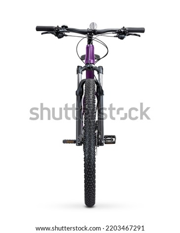 Mountain bike isolated on white background. Front view. Royalty-Free Stock Photo #2203467291