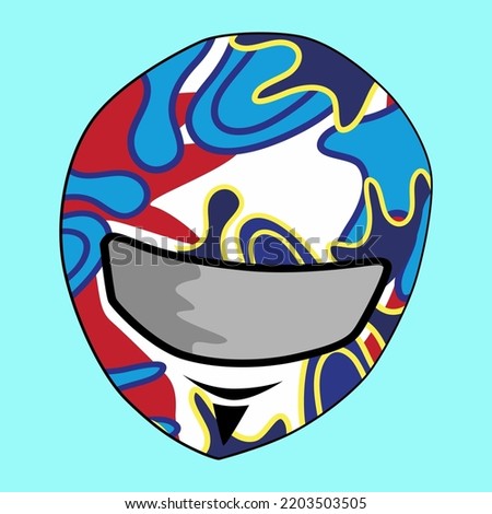 custom motorcycle helmet vector illustration suitable for t-shirt designs, stickers, striping