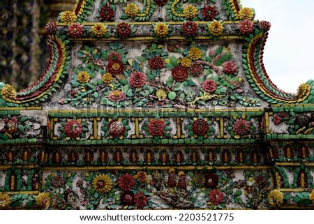 Amazing beautiful Thai temple, pattern, art, buddha image, decorative architecture as famous attention tourist tours in Thailand 
