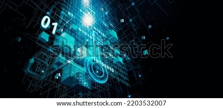 Cyber security, Data protection, Structure of virtual network on innovative internet network connection of Digital technology business, verification and data encryption, Big data and blockchain.  Royalty-Free Stock Photo #2203532007