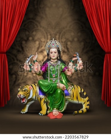 Goddess Durga in navratri festival, Navratri is biggest religious festival of Hinduism Royalty-Free Stock Photo #2203567829