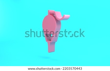 Pink Fishing float icon isolated on turquoise blue background. Fishing tackle. Minimalism concept. 3D render illustration.