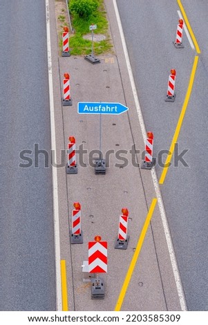 a construction site on a highway