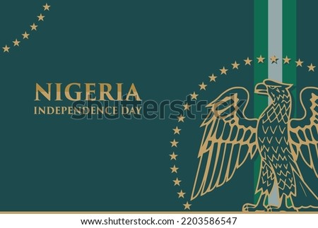 VECTORS. Editable banner for Nigeria Independence Day, October 1, patriotic, civic holidays, formal
 Royalty-Free Stock Photo #2203586547