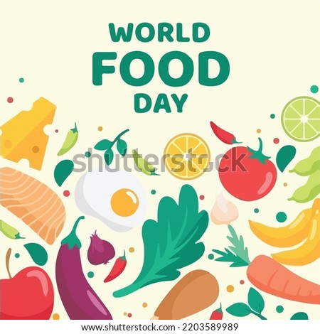 World food day art with eps 10 Royalty-Free Stock Photo #2203589989