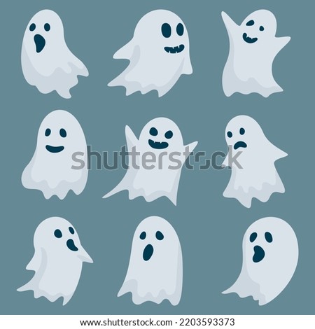 large set of different ghost clip art for helloween