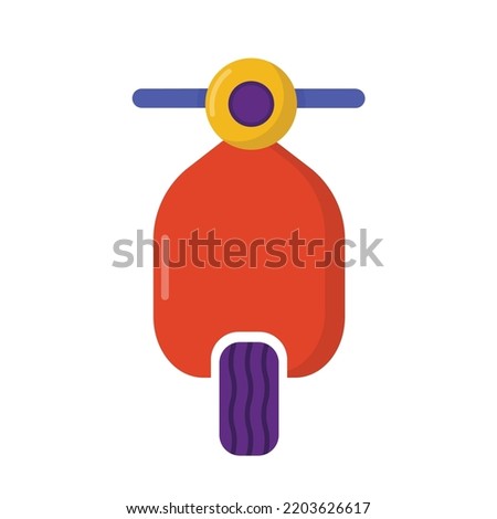 Vector graphic of scooter. Red scooter illustration with flat design style. Suitable for content design assets