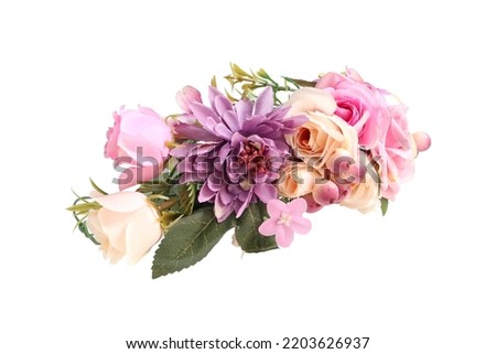 Purple Flower Crown Side View isolated on white background with clipping paths