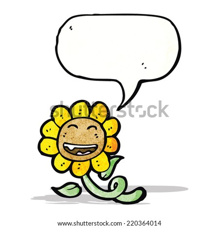 sunflower with speech bubble