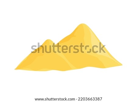 Heap pile of sand isolated on white background. Vector illustration Royalty-Free Stock Photo #2203663387