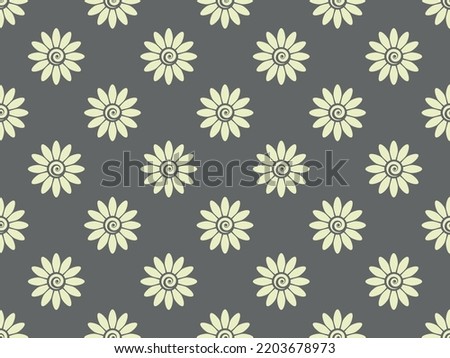 Flower geometric pattern. Seamless vector background. Gray ornament