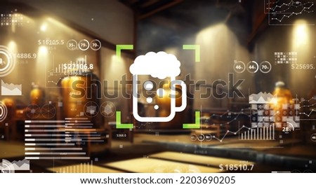brewery and technology. Beer. Distillery. Wide angle visual for banners or  advertisements.