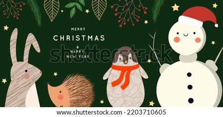 Christmas banner on green background. Party flyer cover design concept. Web banner.