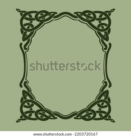 Hand drawn celtic frame design Vector illustration. Royalty-Free Stock Photo #2203720167