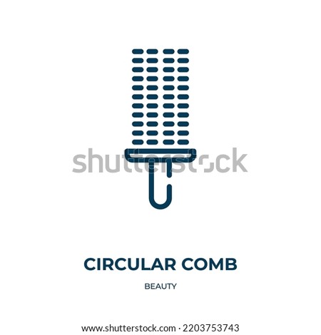 Circular comb icon. Linear vector illustration from beauty collection. Outline circular comb icon vector. Thin line symbol for use on web and mobile apps, logo, print media.
