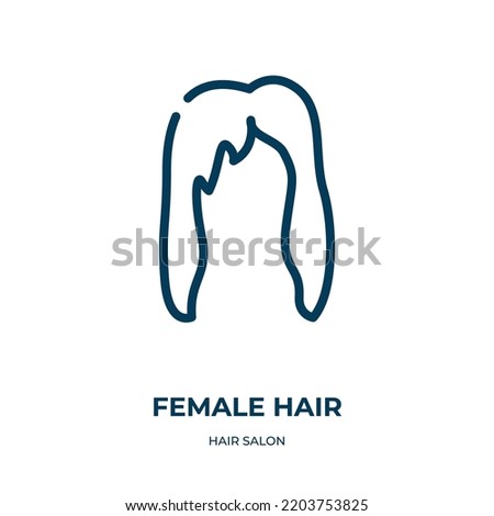 Female hair icon. Linear vector illustration from hair salon collection. Outline female hair icon vector. Thin line symbol for use on web and mobile apps, logo, print media.