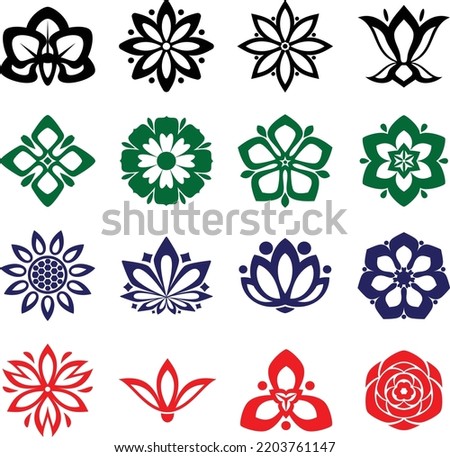 Icon set of flower. Editable vector pictograms isolated on a white background. Trendy outline symbols for mobile apps and website design. Premium pack of icons in trendy line style.