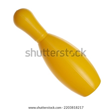 Yellow bowling pin isolated on white  