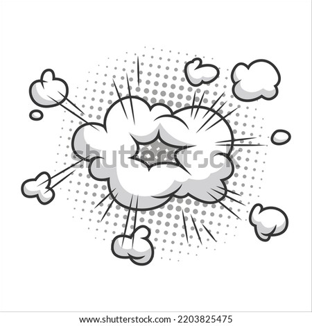 comic style cloud clip art vector