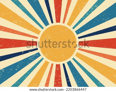 Retro sun burst vintage banner background vector. Royalty-Free Stock Photo #2203866447