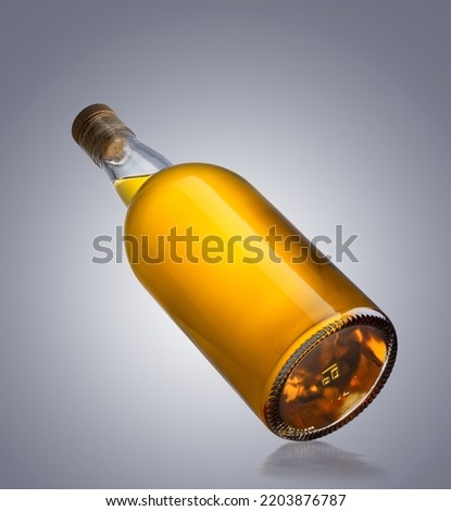 Bottle of whisky, isolated on white background.
