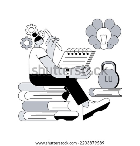 Mind fitness abstract concept vector illustration. Keep your mind in shape, mental fitness training, emotional fitness community, exercise thinking flexibility, brain training abstract metaphor.