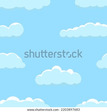 Cloud on a blue background. Seamless background with blue sky with clouds. Vector illustration