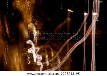 abstraction play of light at night on long exposure