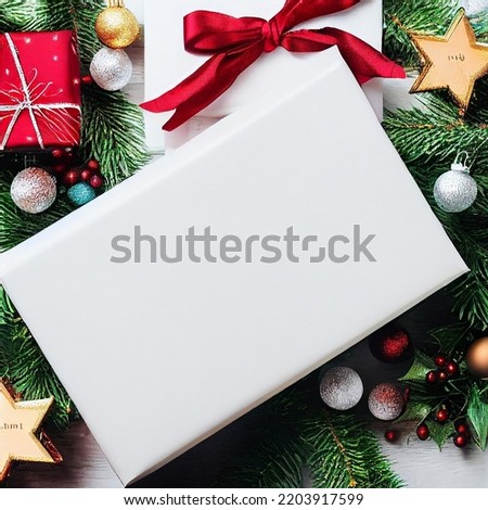 Christmas background with Christmas gifts decoration	
