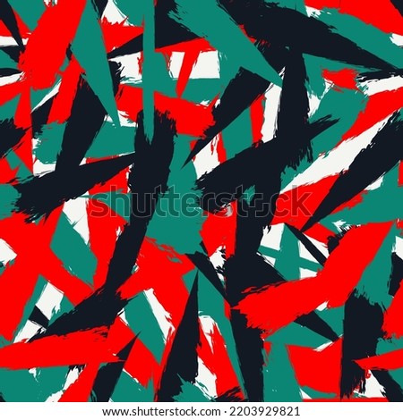 Paint brush smears seamless pattern. Natural organic camouflage texture. Brushstrokes spotted print. Freehand design background. Trendy handdrawn ornament. Artistic hand drawn abstract wallpaper