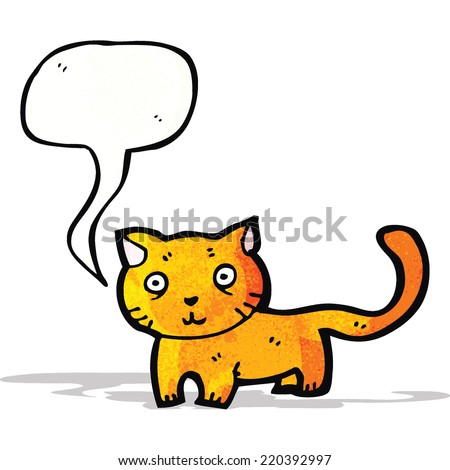 cartoon cat with speech bubble