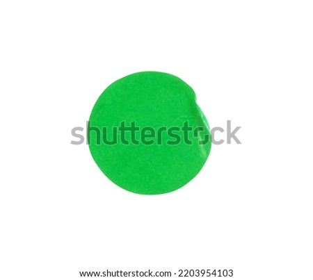 Blank green adhesive paper sticker label old circle pattern with a folded edges isolated on white background , clipping path