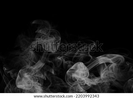 White realistic smoke on black background, smoke overlay  and White fog