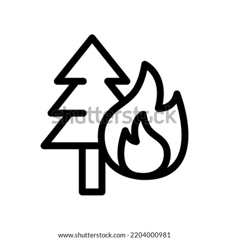 forest fire line icon illustration vector graphic